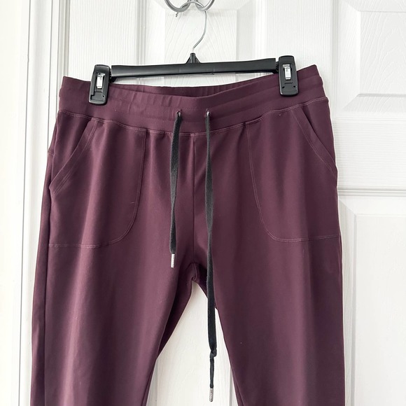 Zyia Burgundy Purple Unwind Ankle Cinched Stretch Waist Joggers Large - Picture 3 of 12